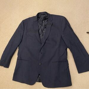 48R Marc Anthony Men's Black Dot Suit Blazer Top Jacket Wool Silk Blend